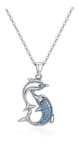 Collar Para Mujer Delfines Mamá E Hijo En Plata 925