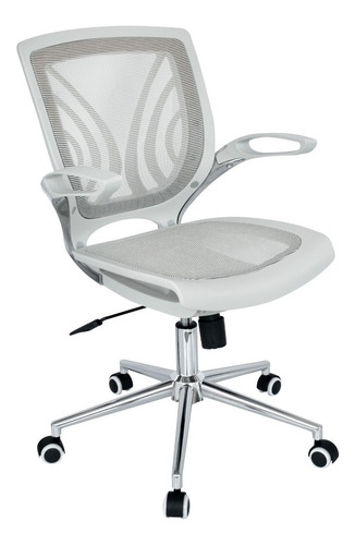 Imagen 5 de 5 de Silla De Oficina Guainia Base Cromo Marco Blanco