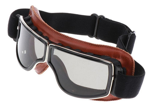 Gafas De Material Cuero Vintage Para Casco De De Motocicleta