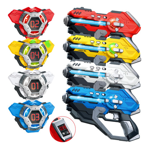 Conjunto De Pistolas Laser Tag Ivoxex Com Coletes Digitais D