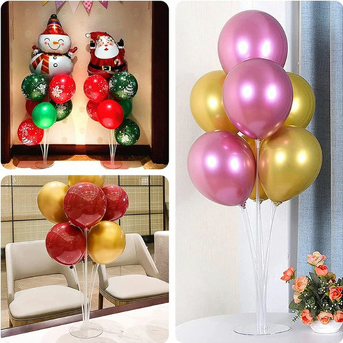 6 Soportes Para Globos Con Centro De Mesa Para Decoración