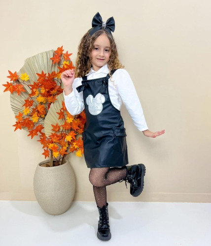 Conj Minnie Manga Longa Infantil