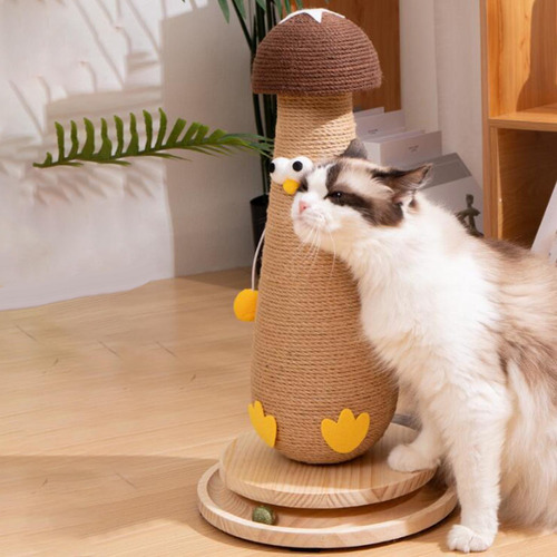 Rascador Para Gatos Con Bola Colgante Y Cuerda De Sisal