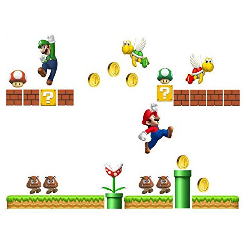 Super Mario Build Scene Peel And Stick Wall Decal Stick...