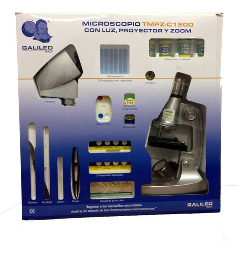 Imagen 2 de 6 de Microscopio Galileo Tmpz-c1200 Con Luz Proyector Y Zoom1200x