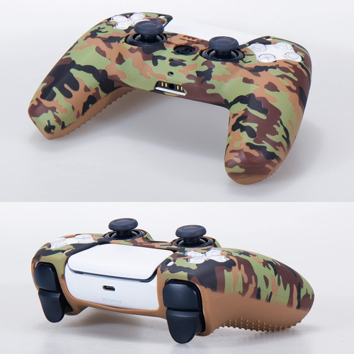 Funda De Silicona Camuflaje Marrón Para Playstation 5 Ps5