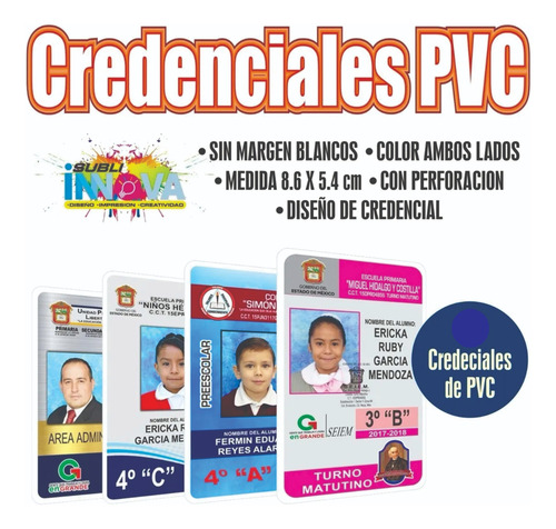 Credencial De Pvc A Todo Color Ambos Lados Blanco