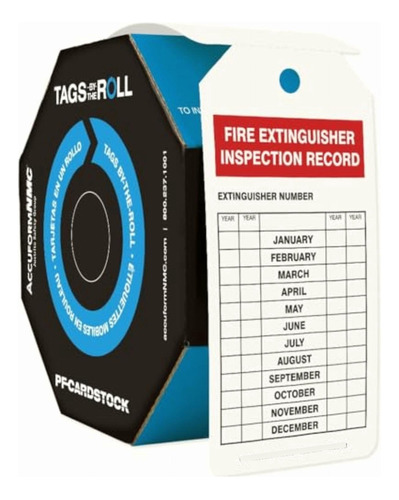 Accuform Signs Tags By-the-roll Etiquetas Para Extintor De