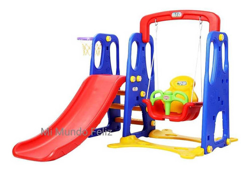 Juegos Recreativo Para Niños 3 En 1 Basquet Tobogan Columpio