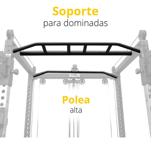 Power Rack Multifuncional Con Poleas Tayga Negro Negro