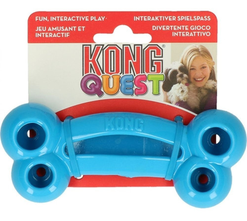 Brinquedo Recheável Kong Quest Bone P/ Cães - Azul - Pequeno