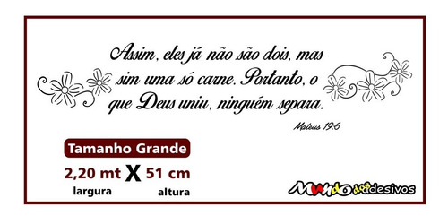 Adesivo Parede Cabeceira Cama Box Casal Frase Bíblica Linda