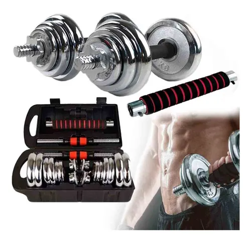 Set De Pesas Kit Mancuernas 30 Kg Discos Ejercicio Gimnasio