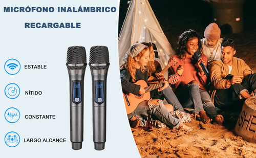 2 Micrófono Inalámbrico Profesional De Karaoke Con Receptor
