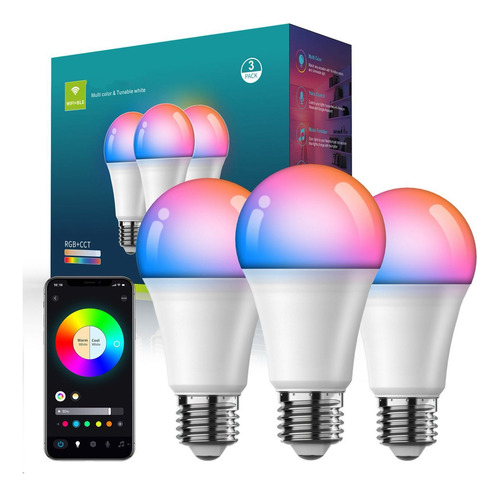 3 Led Wi-fi Multicolorido, 10 W | Luzes Rgb Shome-120/3 Core