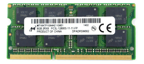 Memoria RAM DDR3 de 8 GB a 1600 MHz de Micron MT16KTF1G64Hz-1G6E1