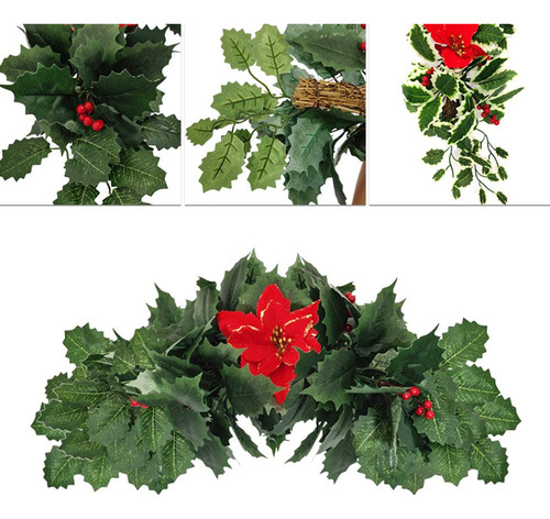 Nuevo Adorno Navideño Con Aguja De Pino Rojo De Imitación