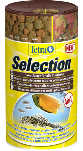 Alimento Peces Tetra Selection 4-en-1 Escama Granulo Wafer