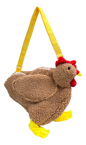 Bandolera De Felpa Con Forma De Gallina De Moda Para Mujer,