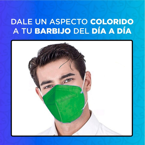 Imagen 5 de 9 de Barbijo Kn95 Azul X10 Unidades Certificado Anmat N95 95%