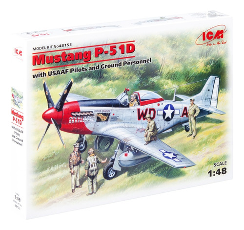 Icm 48153 P-51d Mustang + Pilots And Ground Personnel 1/48