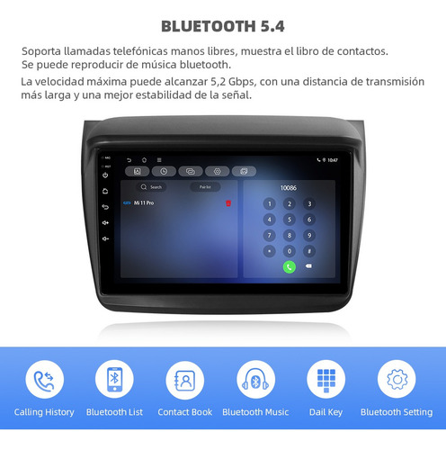 Z Estéreo 4+64g 4k For Mitsubishi L200 2006-2015 Wifi6 Gps