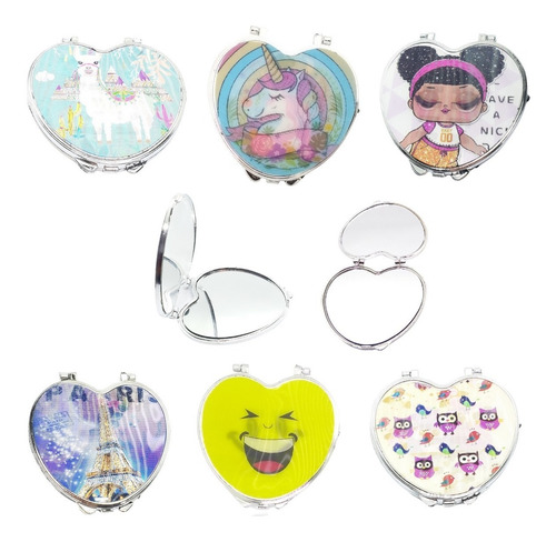 Espejo Holográfico X 25 Buho Cartera Spa Souvenirs Doble