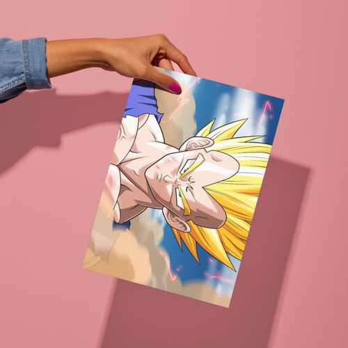 Cuadro En Aluminio Majin Vegeta 4k Fhd 30x20 Cm Dbz