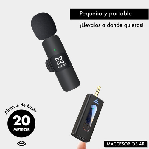 Microfono Corbatero Inalambrico 3.5mm Periodista Camara Celu