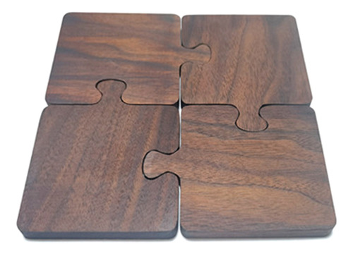 Walnut Dark Wood Coaster Puzzle Splicing Heat Insulation Pla