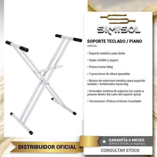 Imagen 3 de 5 de Soporte Teclado Piano Organo Tijera Doble Regulable - Envio