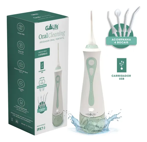 comprar Irrigador Oral Portátil - Oral Cleaning - G-life Cor Branco E Verde 110v\u002F220v