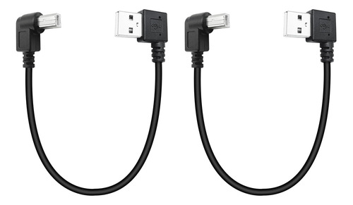 Cable De Impresora Usb Corto De 90 Grados, 9.8 In, Ángulo Iz