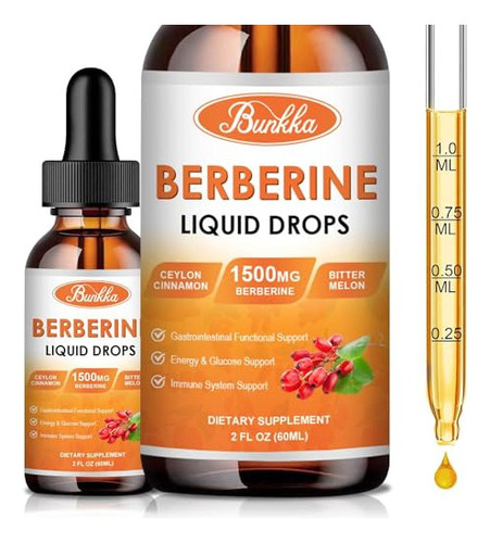 (paquete De 2) Suplemento De Berberina, 1500 Mg De Gotas Lí