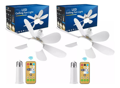 2 Lámpara De Ventiladores Multifunción Foco Led De 40 W 42cm