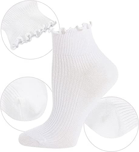 Sockfun Calcetines Con Volantes Calcetines De Encaje Con Con