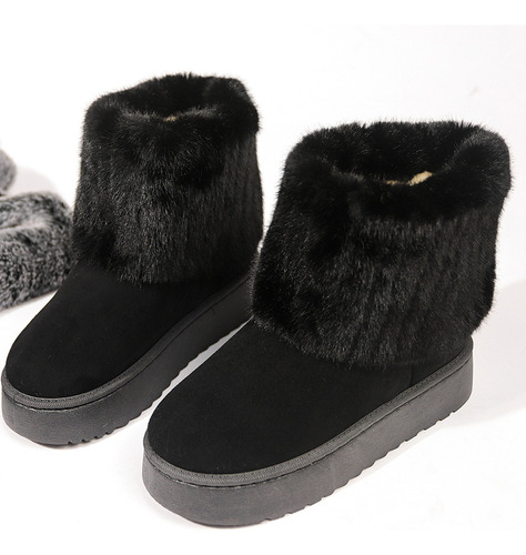 Botas De Nieve De Felpa De Invierno Para Mujer, Calzado Casu