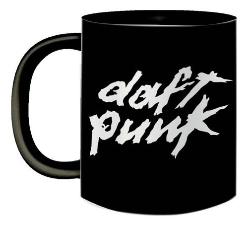 Caneca De Porcelana Dj Daft Punk Two Helmets Preta 325ml