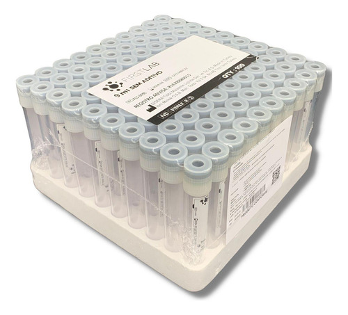 Tubo Branco Coleta Vacuo Sem Aditivo 9ml Prp Prf Rack 100