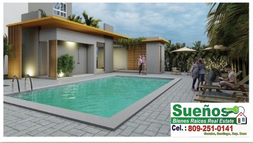 Sueños Bienes Raíces Real Estate, Vende Apartamentos En Construcción,  Con Piscina En Gurabo, Santiago,  Rep. Dom. Código #c10.