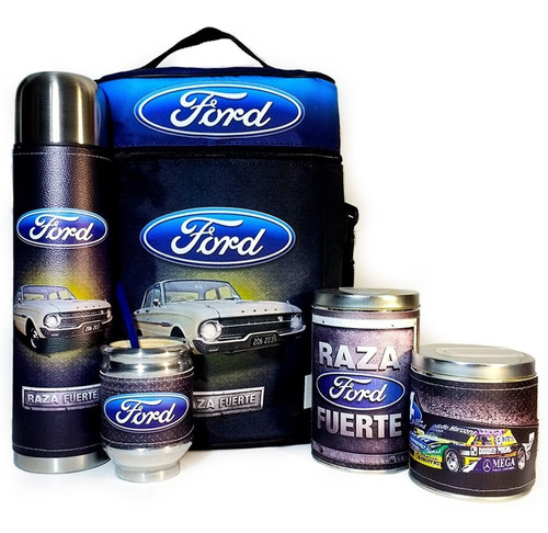 Imagen 1 de 7 de Equipo De Mate Completo Ford  Cuero Set Kit Matero