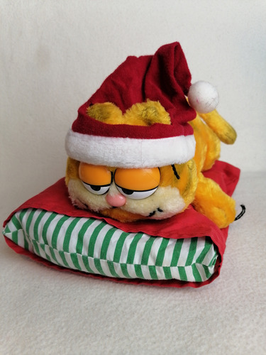 Peluche Original Garfield Almohada Santa Navidad Dakin 1981.