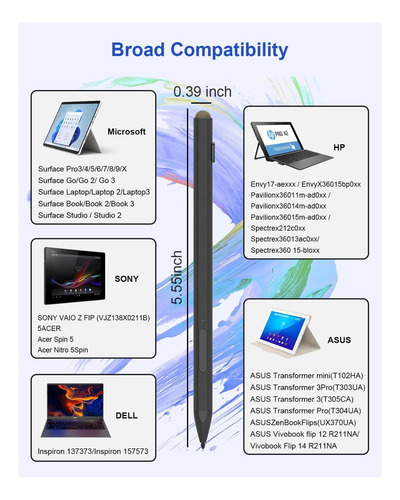 Surface Pro Pen Stylus Para Microsoft: Pluma Superficial Con
