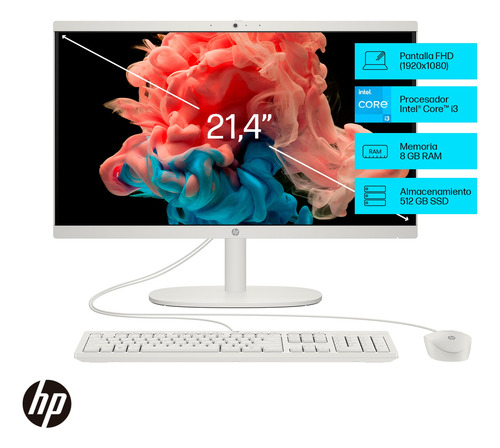 Hp All In One 22-dg0000la Intel Core I3 8gb Ram 512gb Ssd Cashmere White
