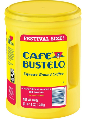 Cafe Bustelo, Café Espresso Molido 100% Cafe Puro, 1.30kg