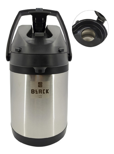 Garrafa Térmica Inox Alavanca 2,5l Terere Café Black Erva