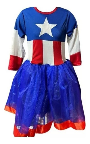 Disfraz Capitana America Girl Para Niñas Disfraz De Personajes Marvel