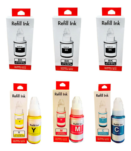 Tinta Compatibles  Canon Gi190 G1100 G2100 G3100 G4100 Kit 6