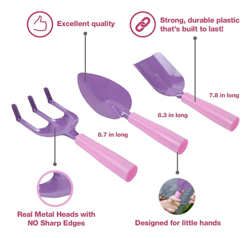 Herramientas De Jardinería Para Niños: Incluye Bolsa De Mano