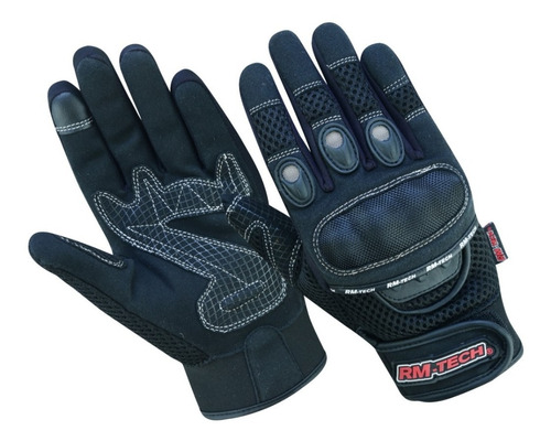 Guante Motociclista  Rmtech Sp-1091 Negro C/protecciones